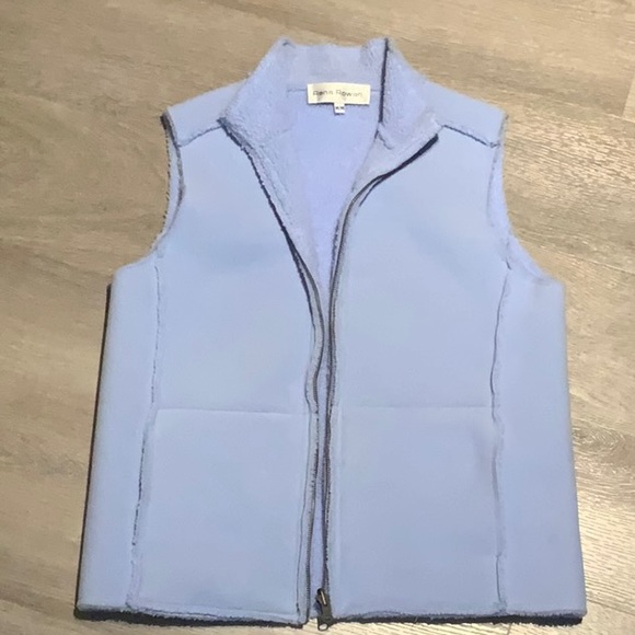 RENA ROWAN Size Medium Powder Blue Zippered Vest - Picture 1 of 5